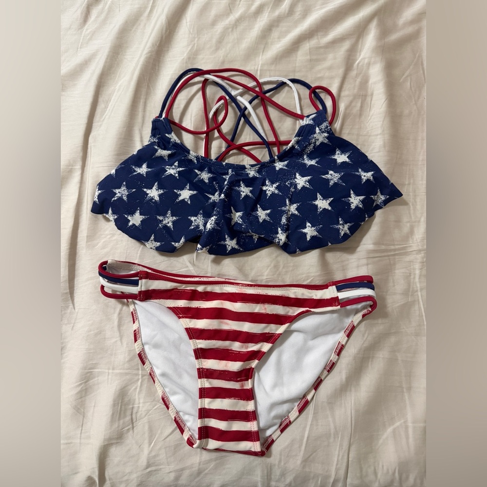 Xhilaration Americana Star & Stripe Bikini Set - S Top/M Bottom